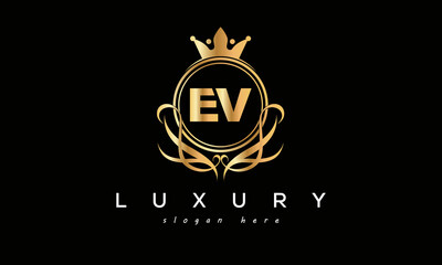 E royal premium luxury logo with crown	