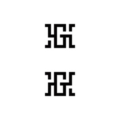 h g hg gh initial logo design vector template