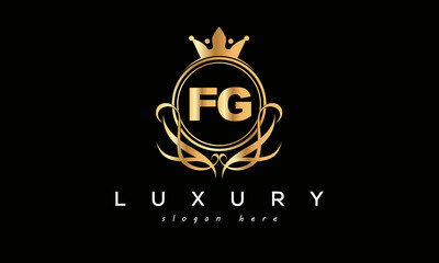 FG royal premium luxury logo with crown	