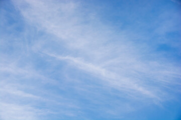 Blue sky with cirrus clouds for background