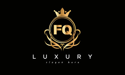 FQ royal premium luxury logo with crown	