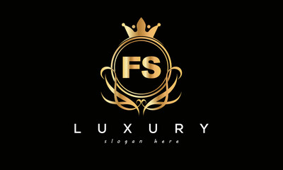 FS royal premium luxury logo with crown	