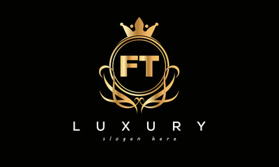 FT royal premium luxury logo with crown	