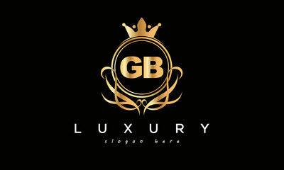 GB royal premium luxury logo with crown	