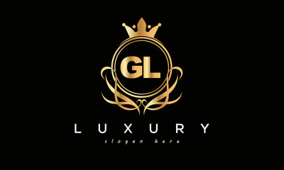 GL royal premium luxury logo with crown	