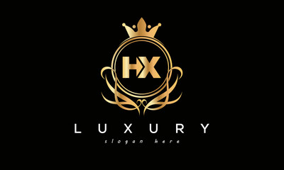 HX royal premium luxury logo with crown	