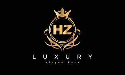 HZ royal premium luxury logo with crown	