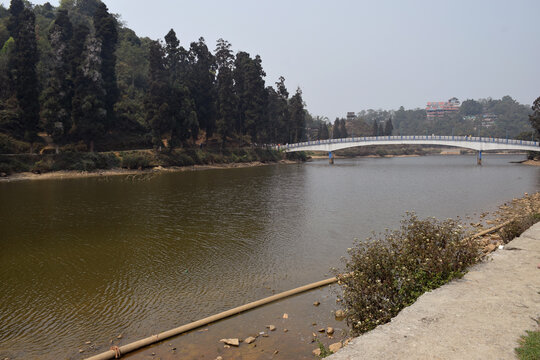 The famous scenic beauty of Mirik pond near Darjeeling in India