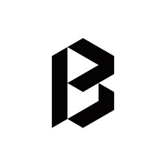b p bp pb initial logo design vector template