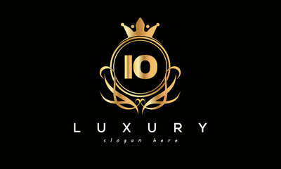 IO royal premium luxury logo with crown	