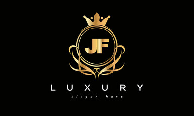 JF royal premium luxury logo with crown	