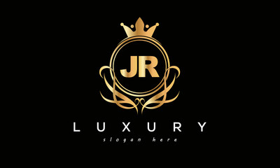 JR royal premium luxury logo with crown	