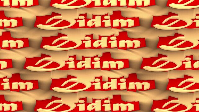 Didim. Kinetic text looped background. 4K video. text moving left, right. Color kinetic Turkey Didim loop 4K background for trendy advertising campaign, resort adv, travel promo, notice.