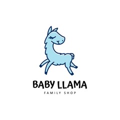 Doodle Playful Youth Baby Llama Horse Logo Design Vector for Kids Store Shop Kids Education.