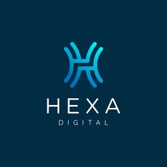 Futuristic Modern Technology H logo Design Vector for Cloud Data, Digital Coin Crypto Currency