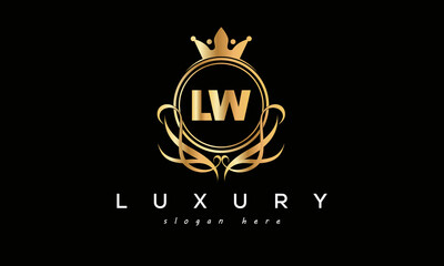 LW royal premium luxury logo with crown	