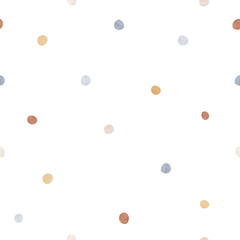 Beautiful winter seamless pattern with hand drawn watercolor cute drops. Stock illustration.