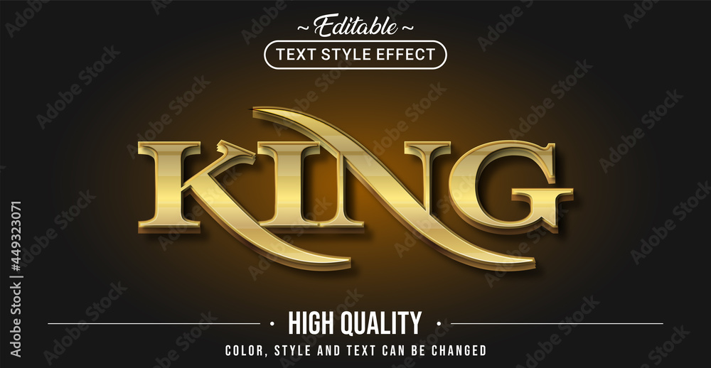 Poster editable text style effect - king text style theme