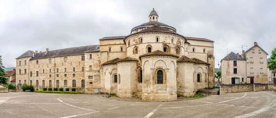 View at the Church and Abbey of Saint Mary in Souillac ,France