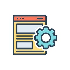 Color illustration icon for installation