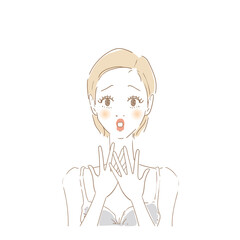 女性表情　戸惑う