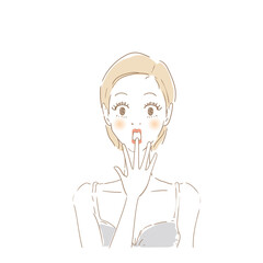 女性表情　驚く