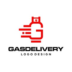 Unique logo and clear combination of gas cylinder and delivery icon.
EPS 10, Vector.