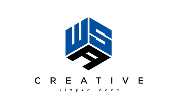 Letter WSA creative logo design vector	