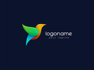 brid gradient logo design vector