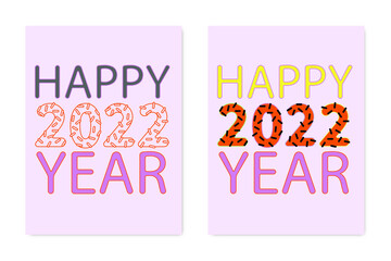 Vector greeting card Happy 2022 year