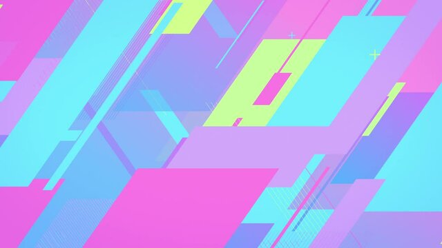 さわやかなパステルカラーのモーショングラフィック　ループ