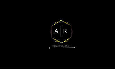 AR is a simple royal style logo with a pleasant design with a attractive golden color and black background.