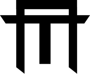 AT logo is a unique Chinese type logo with a unique design and black color with white background