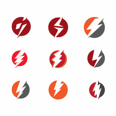 Flash thunderbolt Template vector icon illustration