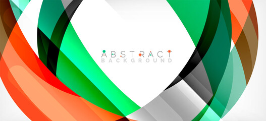 Obraz premium Color circle shapes, minimal geometric background. Trendy dynamic composition. Vector Illustration For Wallpaper, Banner, Background, Landing Page