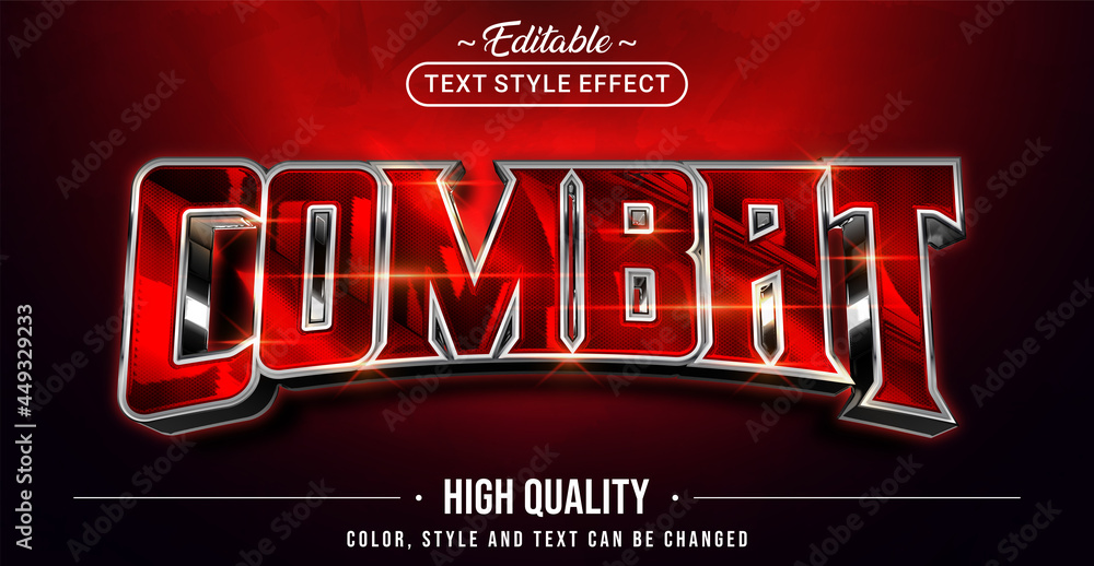 Poster Editable text style effect - Combat text style theme.