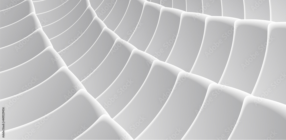 Aufkleber white mono chrome background, 3d render abstract composition of structure forming texture