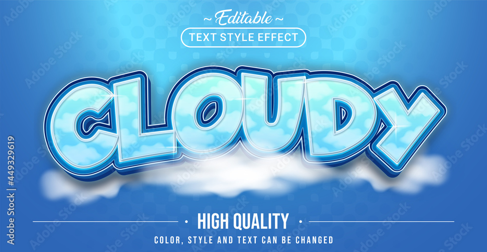 Aufkleber Editable text style effect - Cloudy text style theme.