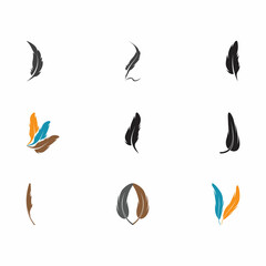 Fototapeta premium Feathers Logo Template vector symbol nature