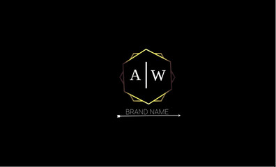 AW is a simple royal style logo with a pleasant design with a attractive golden color and black background.
 