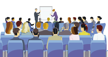 Business Seminar, Meeting Discussion, Illustration