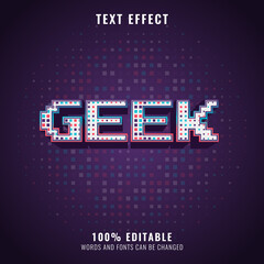 colorful geek halftone retro pixel text effect