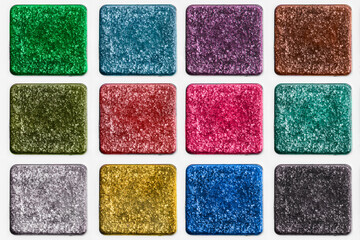 Colorful glitter palette