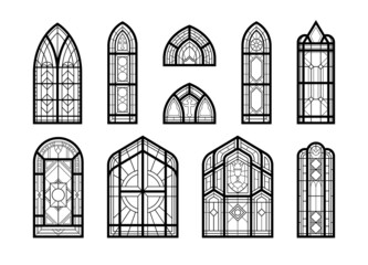 Ensemble de mosaïque de fenêtres d& 39 église