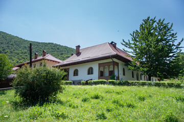 Fototapeta na wymiar Prislop monastery in Romania,July 2021, the nuns' cells