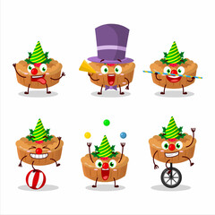 Cartoon character of pie christmas with various circus shows