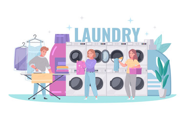 Laundromat Cartoon Illustration