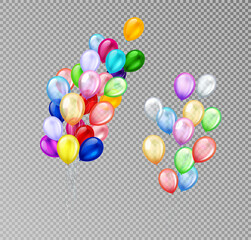 Fototapeta na wymiar Balloons Bunch Transparent Composition