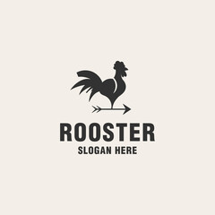 Obraz premium Rooster logo template on monogram style