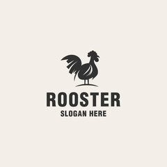 Fototapeta na wymiar Rooster logo template on monogram style